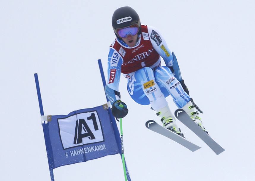 Coppa del mondo di Sci alpino a Kitzbuehl, Austria: l’americano Ted Ligety impegnato nel Super G maschile. (Action Images)
